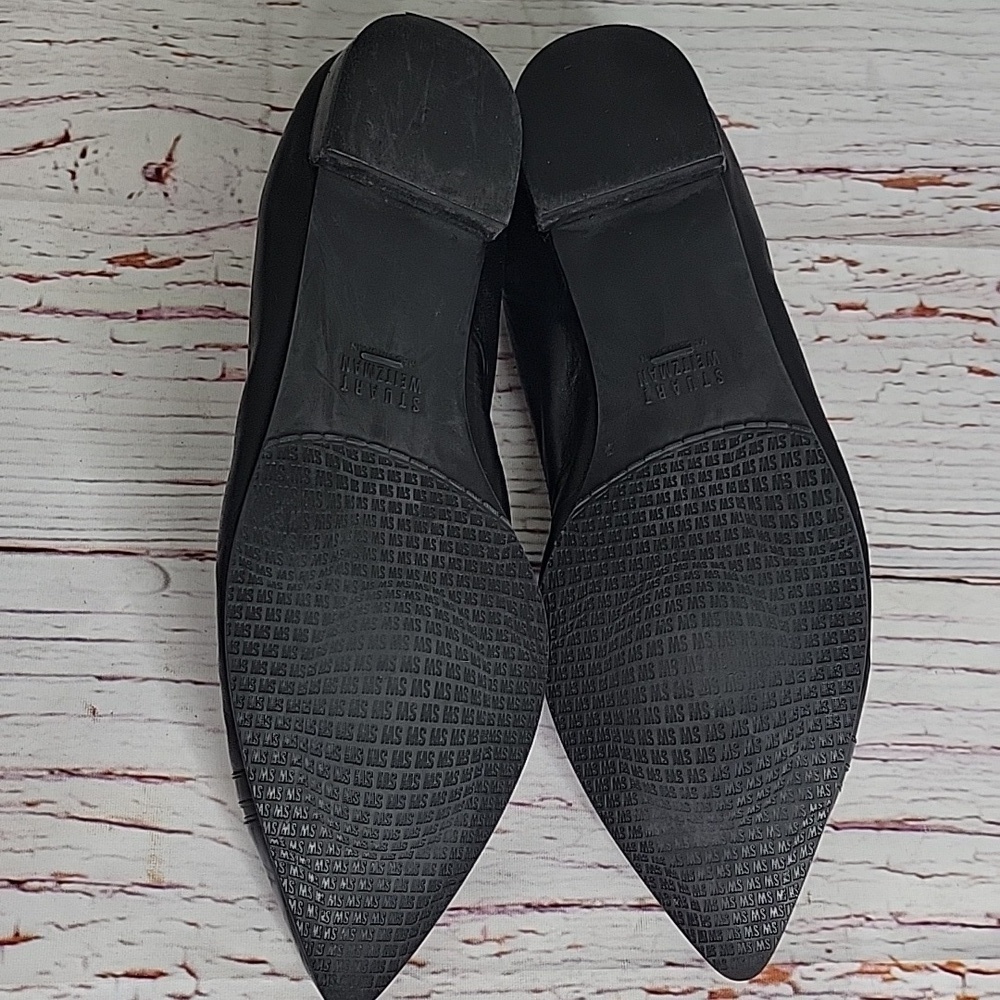 STUART WEITZMAN Elegant Black Leather Women's Flats Size 8 - Picture 7 of 8